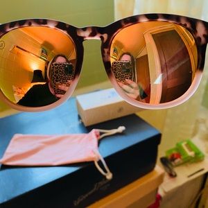 Copper lenses with pink tortoise rims